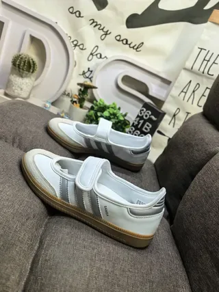 Adidas Samba sneakers lifestyle blanc et gris argent 7