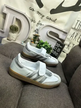 Adidas Samba sneakers lifestyle blanc et gris argent 9