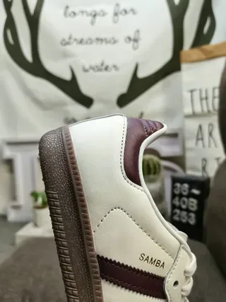Adidas Samba White and Tan Lifestyle Sneakers 3