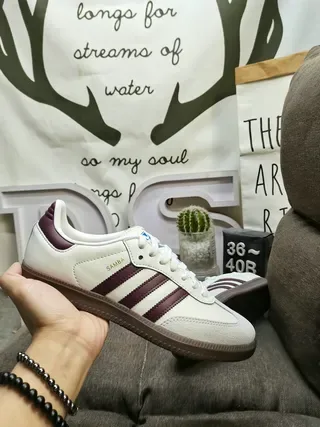 Adidas Samba White and Tan Lifestyle Sneakers 5
