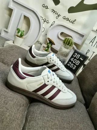 Adidas Samba White and Tan Lifestyle Sneakers 9