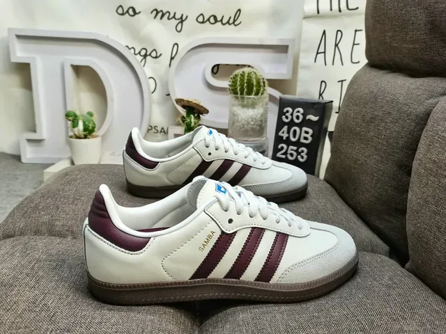 Adidas Samba White and Tan Lifestyle Sneakers 11