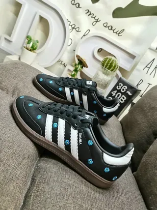 Adidas Samba White and Tan Lifestyle Sneakers 17