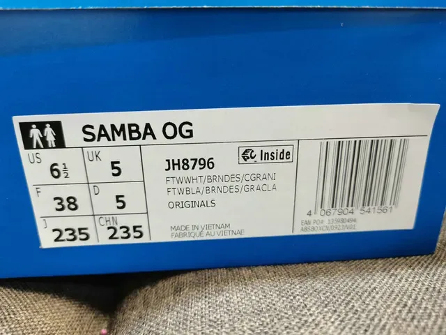 Adidas Samba White and Tan Lifestyle Sneakers 22