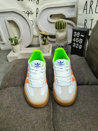 Adidas Samba White Orange Neon Green Blue Gum Lifestyle Sneakers 10