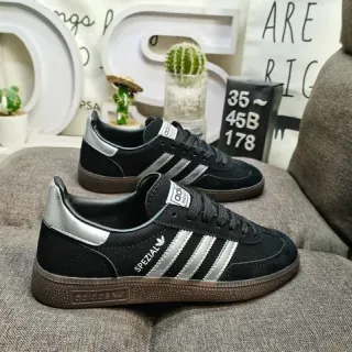 Adidas Spezial Black and Silver Suede Lifestyle Sneakers