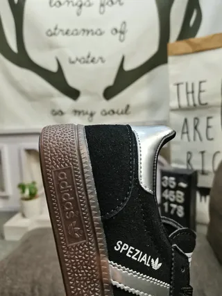 Adidas Spezial Black and Silver Suede Lifestyle Sneakers 3