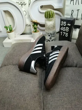 Adidas Spezial Black and Silver Suede Lifestyle Sneakers 6