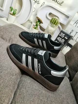Adidas Spezial Black and Silver Suede Lifestyle Sneakers 7