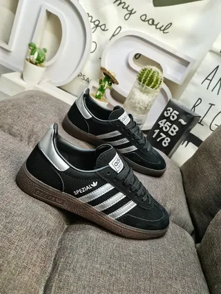 Adidas Spezial Black and Silver Suede Lifestyle Sneakers 9
