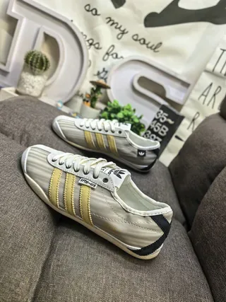 Adidas Spezial प्रेरित भूरा और सोने का लाइफस्टाइल स्नीकर 7