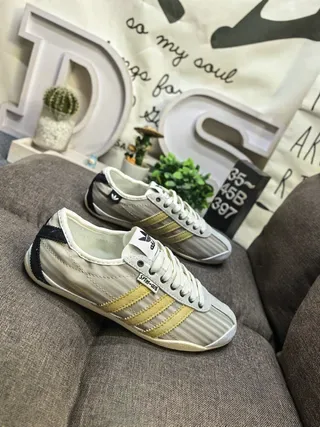 Adidas Spezial प्रेरित भूरा और सोने का लाइफस्टाइल स्नीकर 9
