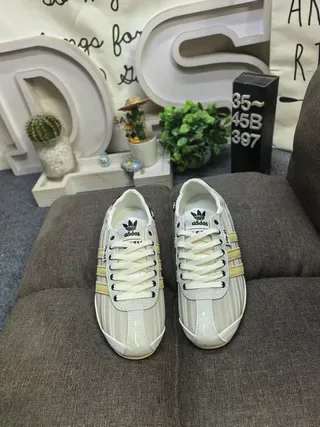 Adidas Spezial प्रेरित भूरा और सोने का लाइफस्टाइल स्नीकर 10