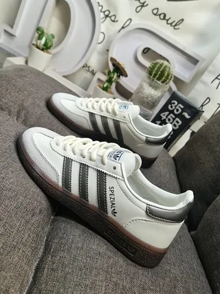 Adidas Spezial Off-White and Gray Lifestyle Sneakers 7