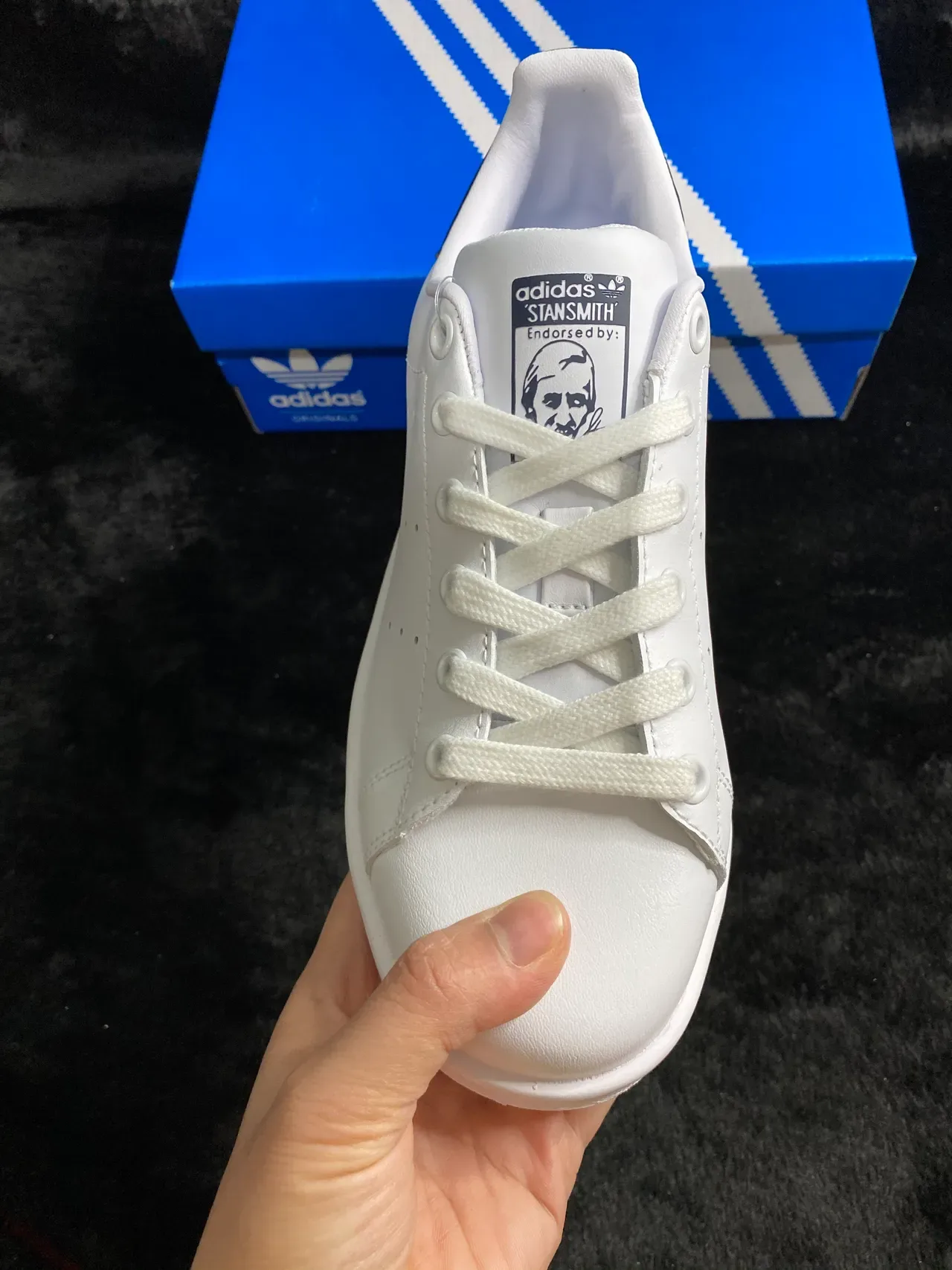 Adidas Stan Smith White and Navy Lifestyle Sneakers 2