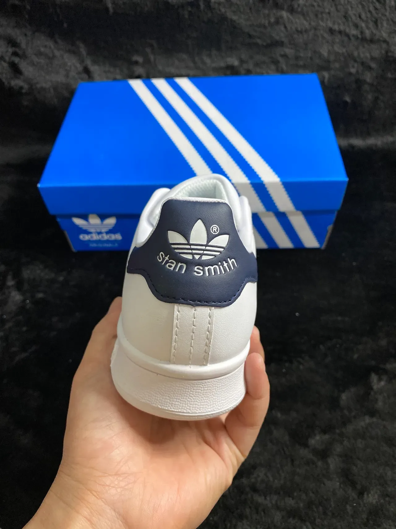 Adidas Stan Smith White and Navy Lifestyle Sneakers 3