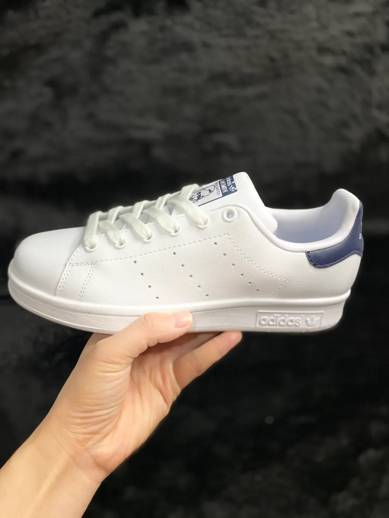 Adidas Stan Smith White and Navy Lifestyle Sneakers 6