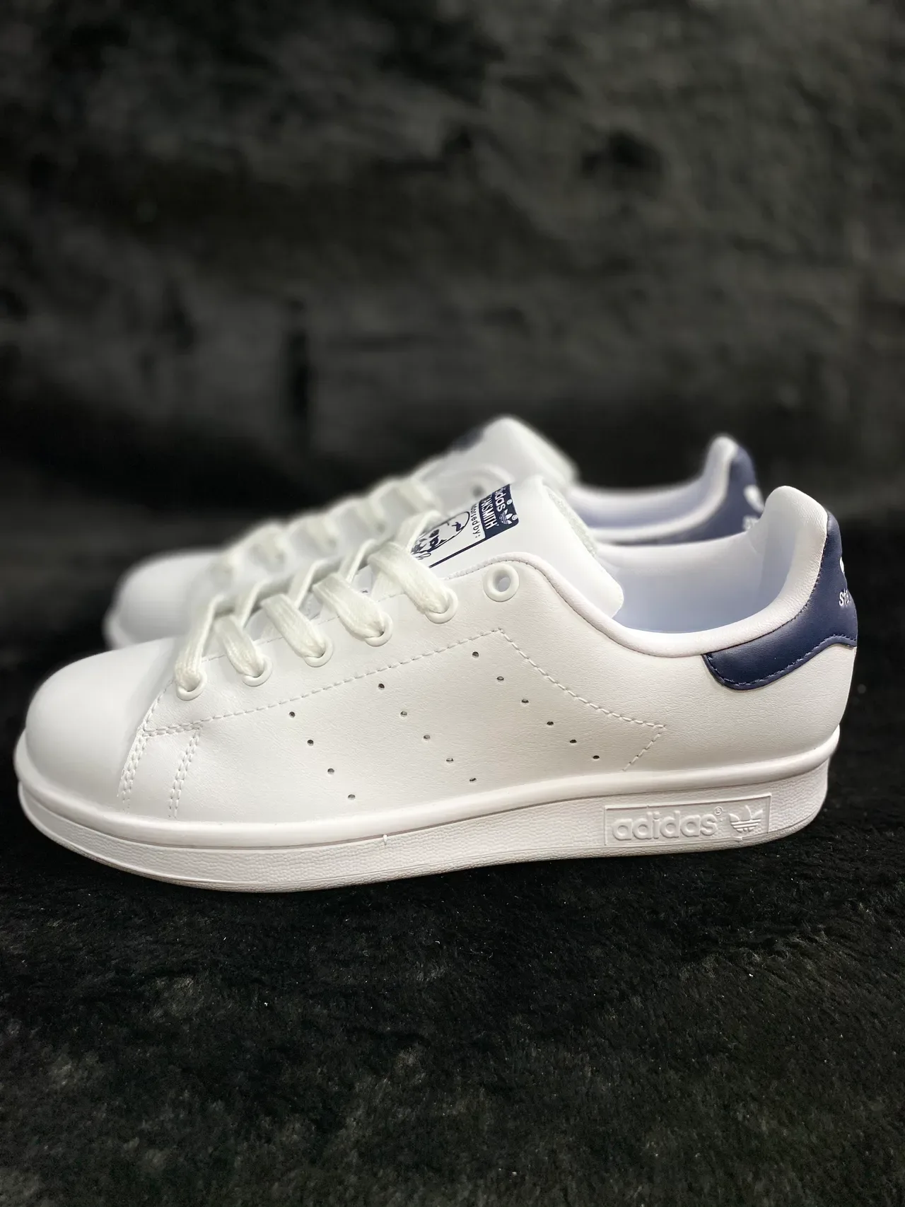 Adidas Stan Smith White and Navy Lifestyle Sneakers 7