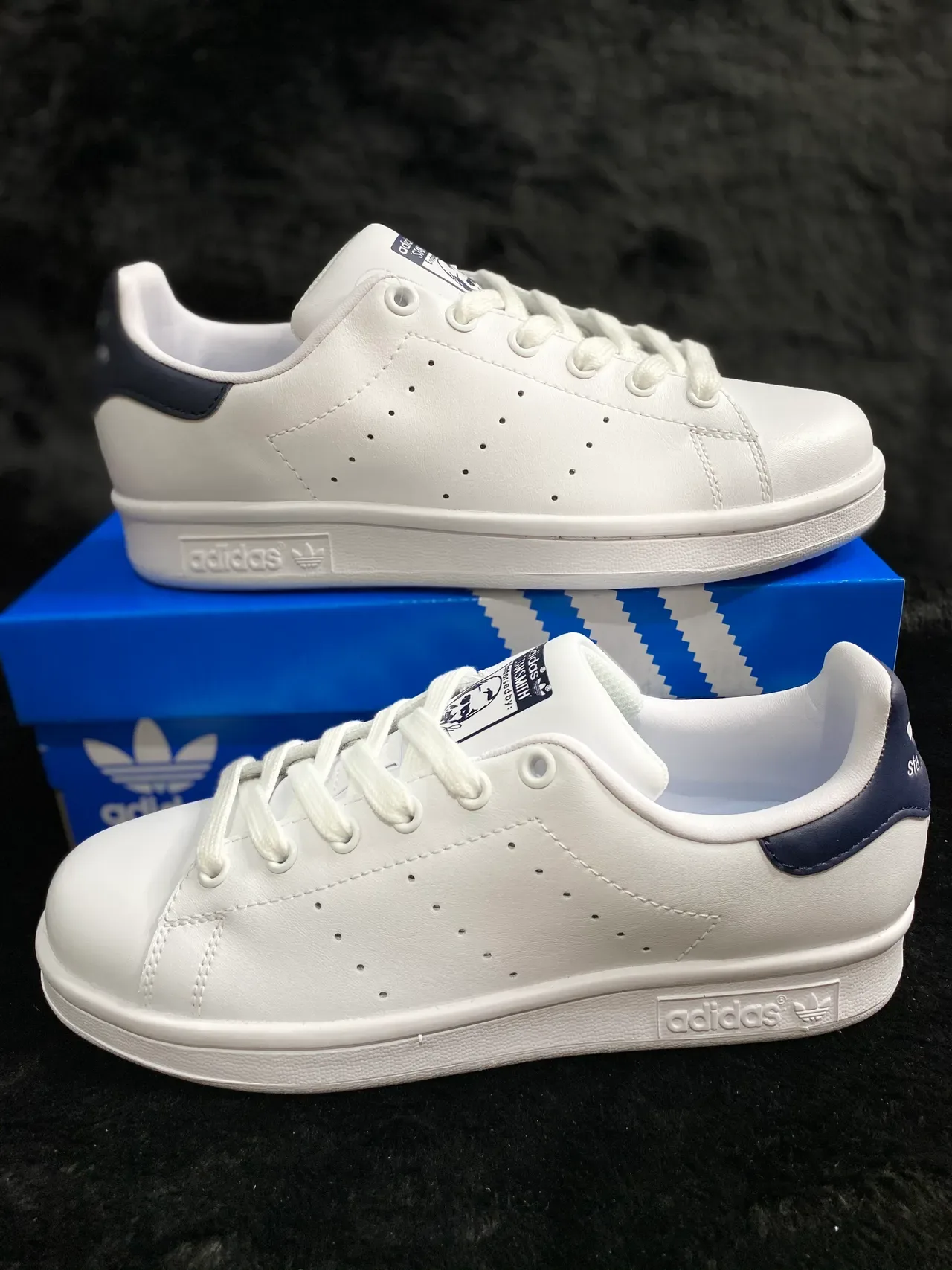 Adidas Stan Smith White and Navy Lifestyle Sneakers 8