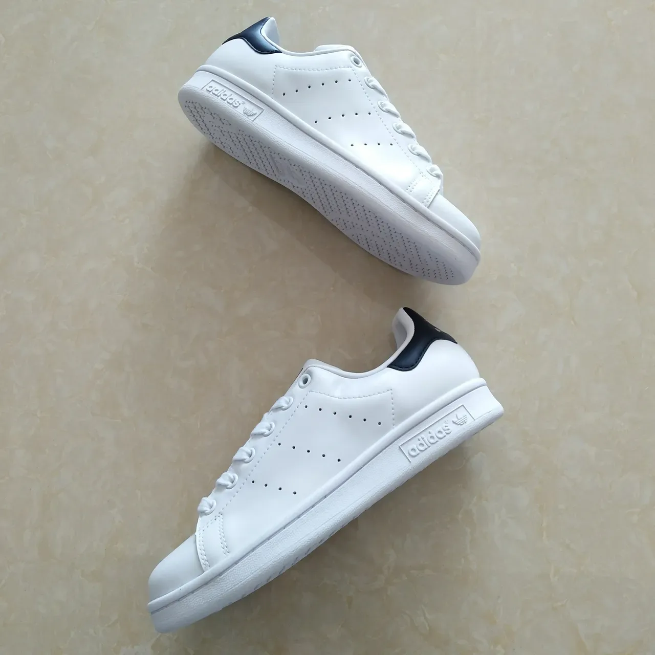 Adidas Stan Smith White and Navy Lifestyle Sneakers 10