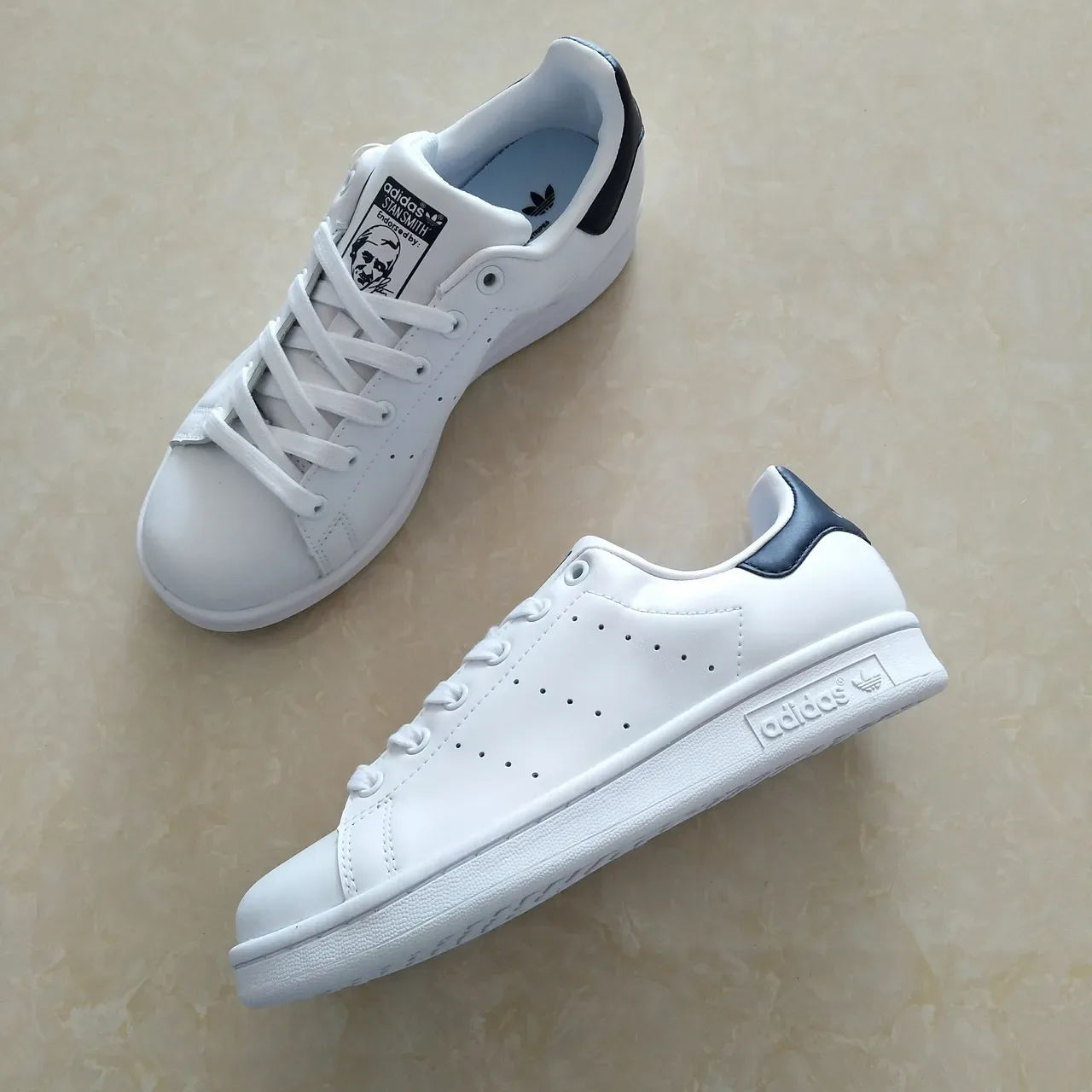Adidas Stan Smith White and Navy Lifestyle Sneakers 12