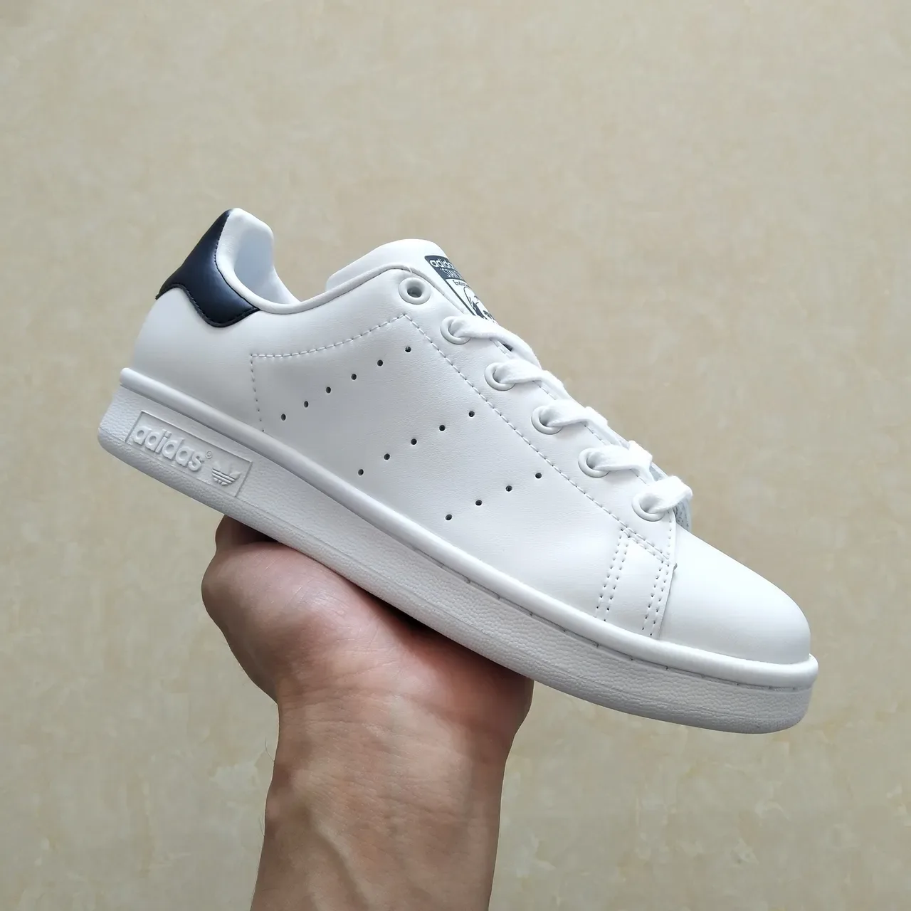 Adidas Stan Smith White and Navy Lifestyle Sneakers 13