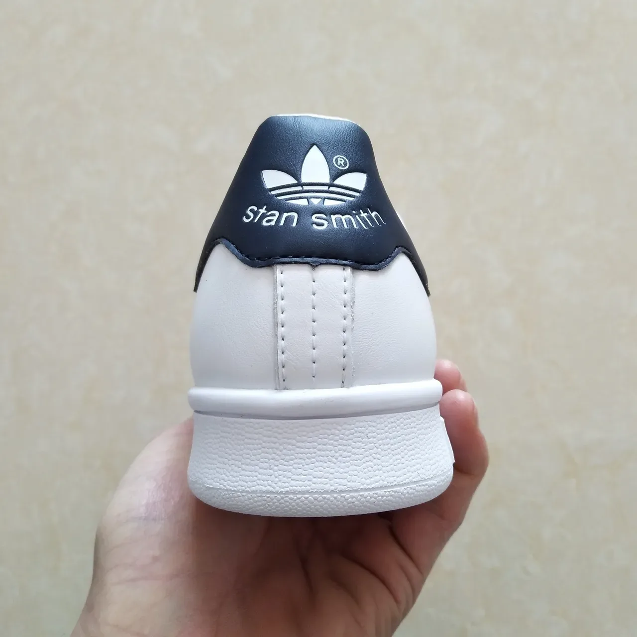 Adidas Stan Smith White and Navy Lifestyle Sneakers 17