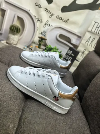 Adidas Stan Smith White and Pink Lifestyle Sneakers 7
