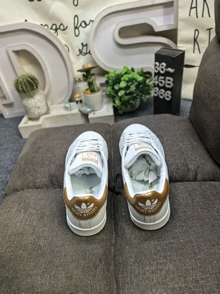 Adidas Stan Smith White and Pink Lifestyle Sneakers 8