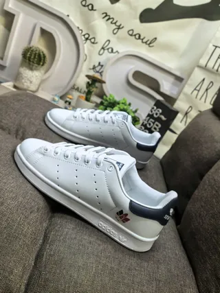 Adidas Stan Smith White and Pink Lifestyle Sneakers 17