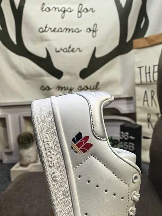 Adidas Stan Smith White and Pink Lifestyle Sneakers 23