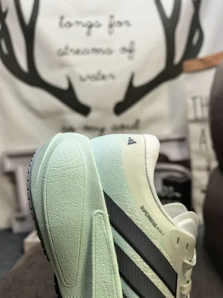 Adidas Supernova Green Gray Lightweight Silhouette Three-Stripe Side Panel Running Shoes 3