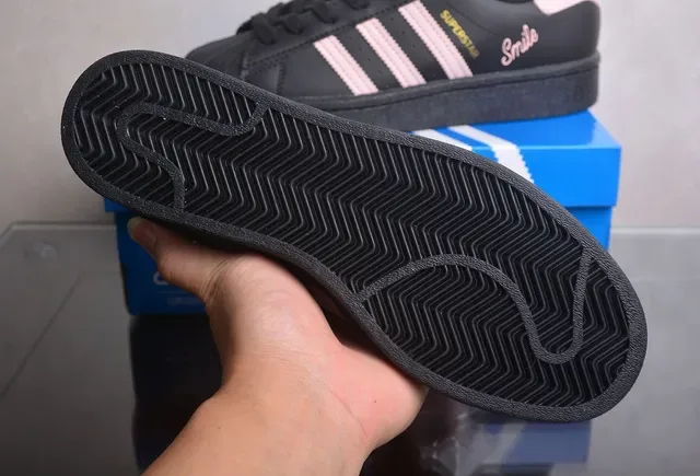 Adidas Superstar Black and Pink Lifestyle Sneakers 2