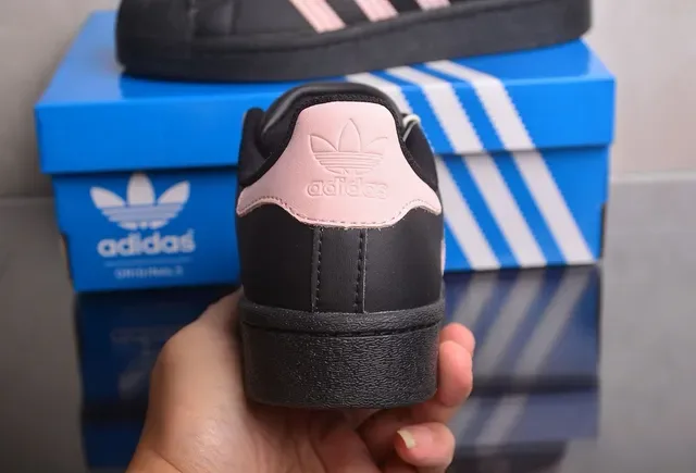 Adidas Superstar Black and Pink Lifestyle Sneakers 4