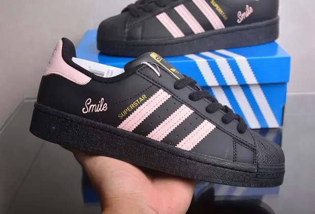 Adidas Superstar Black and Pink Lifestyle Sneakers 9