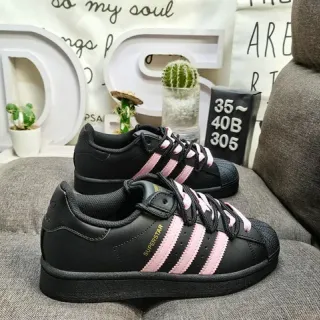 Adidas Superstar Black and Pink Lifestyle Sneakers