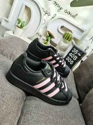 Adidas Superstar Black and Pink Lifestyle Sneakers 9