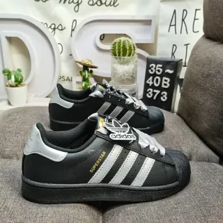 Adidas Superstar Black and Silver Lifestyle Sneakers