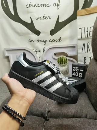 Adidas Superstar Black and Silver Lifestyle Sneakers 5