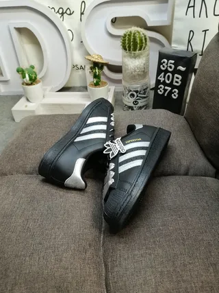 Adidas Superstar Black and Silver Lifestyle Sneakers 6