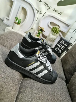 Adidas Superstar Black and Silver Lifestyle Sneakers 9