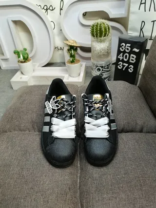 Adidas Superstar Black and Silver Lifestyle Sneakers 10