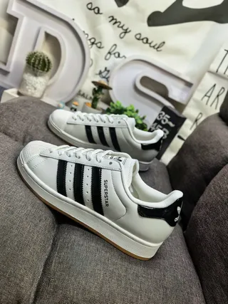 Adidas Superstar Black and White Lifestyle Sneakers 7