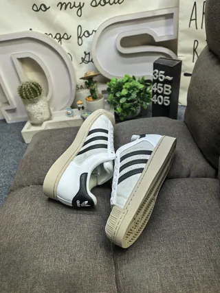 Adidas Superstar Black and White Lifestyle Sneakers 16