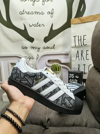 Adidas Superstar Black and White Lifestyle Sneakers 5