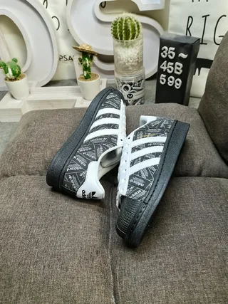 Adidas Superstar Black and White Lifestyle Sneakers 6