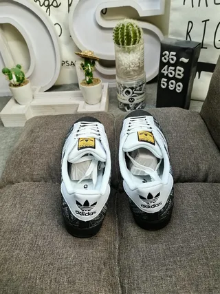 Adidas Superstar Black and White Lifestyle Sneakers 8
