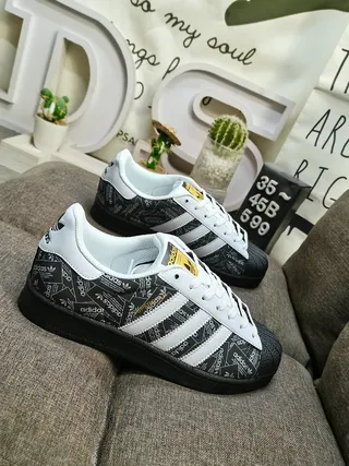 Adidas Superstar Black and White Lifestyle Sneakers 9