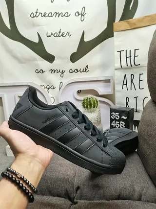Adidas Superstar Black and White Lifestyle Sneakers 15