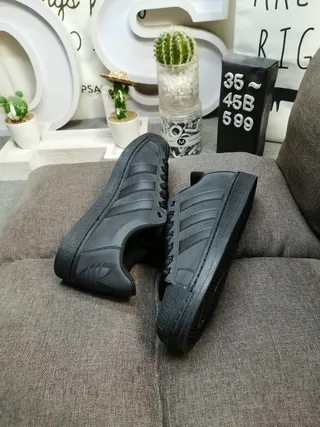 Adidas Superstar Black and White Lifestyle Sneakers 16